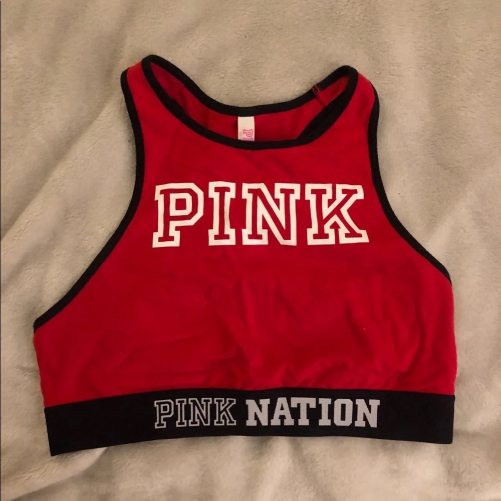 Pink sports bra